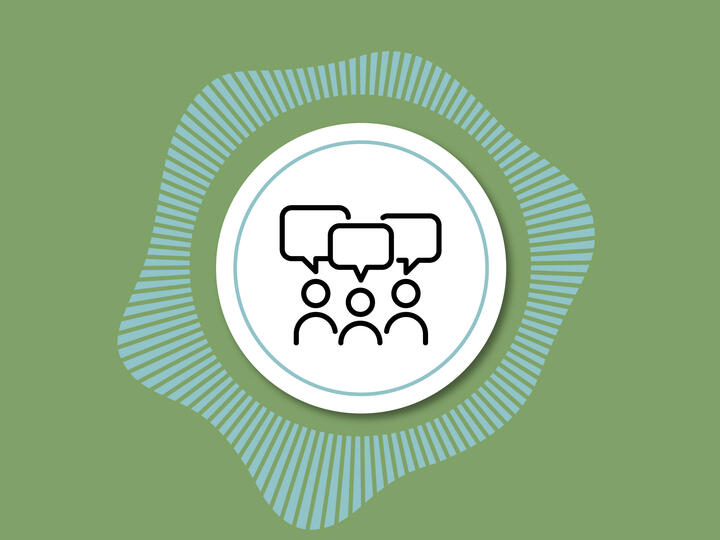Icon depicting group of people talking