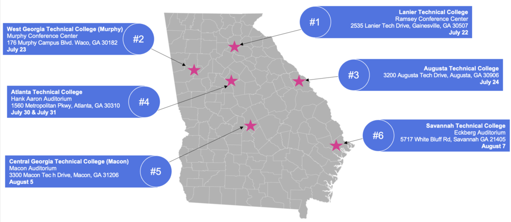 Map of HCM Agency Preview Session Locations