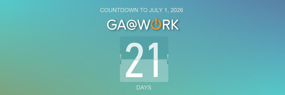 Banner displaying 21 days left until GA@WORK go-live